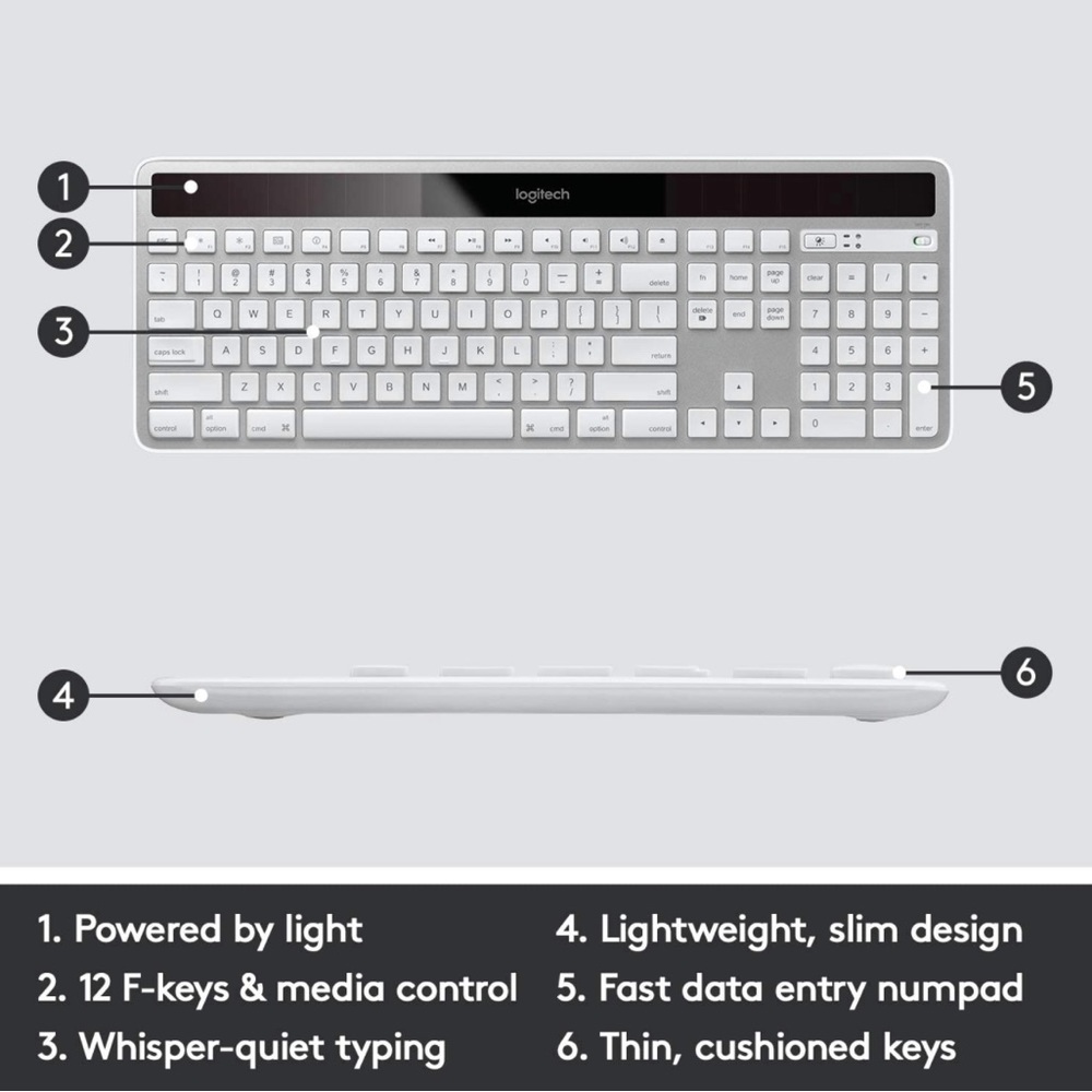Logitech K750 Solar powered keyboard for Mac